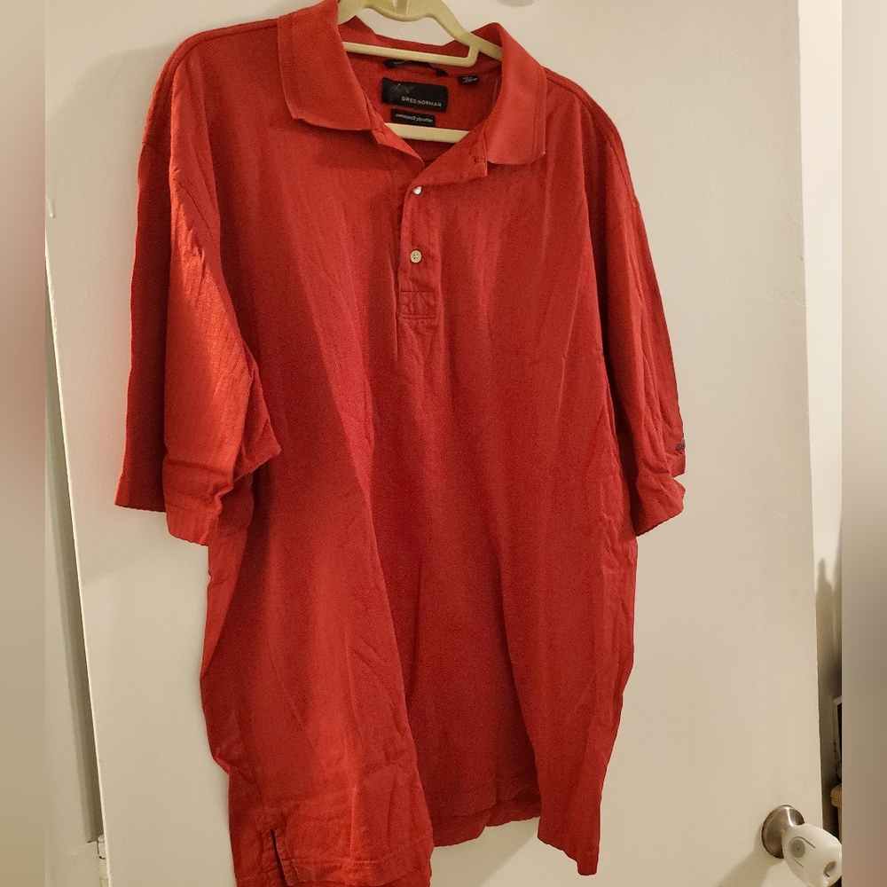 Dark Red Greg Norman golf shirt